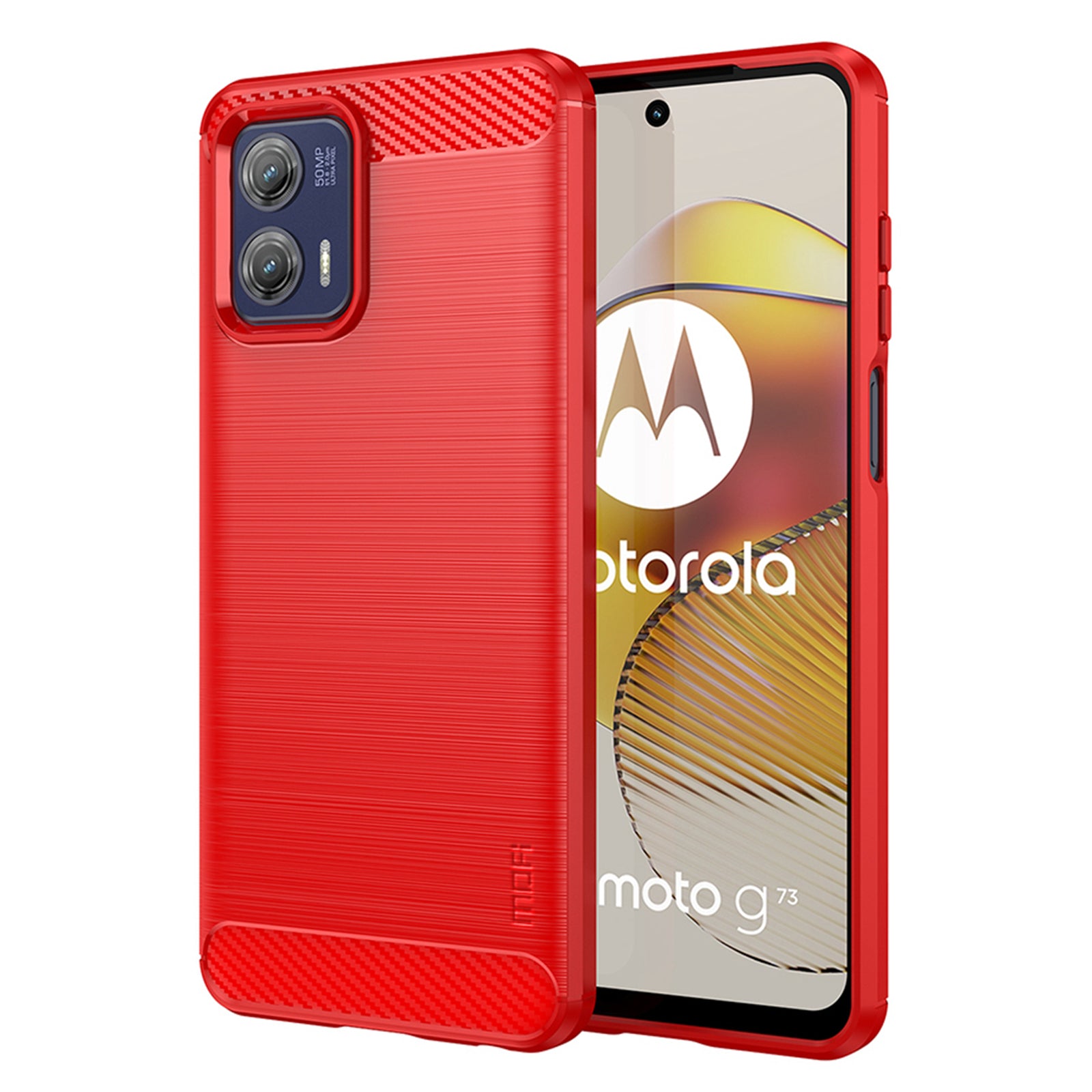 MOFI JK TPU Series-1 For Motorola Moto G73 5G Bump Proof Phone Cover Brushed Carbon Fiber Case TPU Shell MOFI JK TPU Series-1 For Motorola Moto G73 5G Bump Proof Phone Cover Brushed Carbon Fiber Case TPU Shell